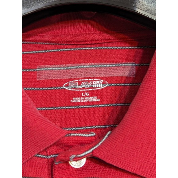Greg Norman Play Dry Golf Polo Shirt Mens Size Large L‎ Red Gray Striped - Picture 8 of 9